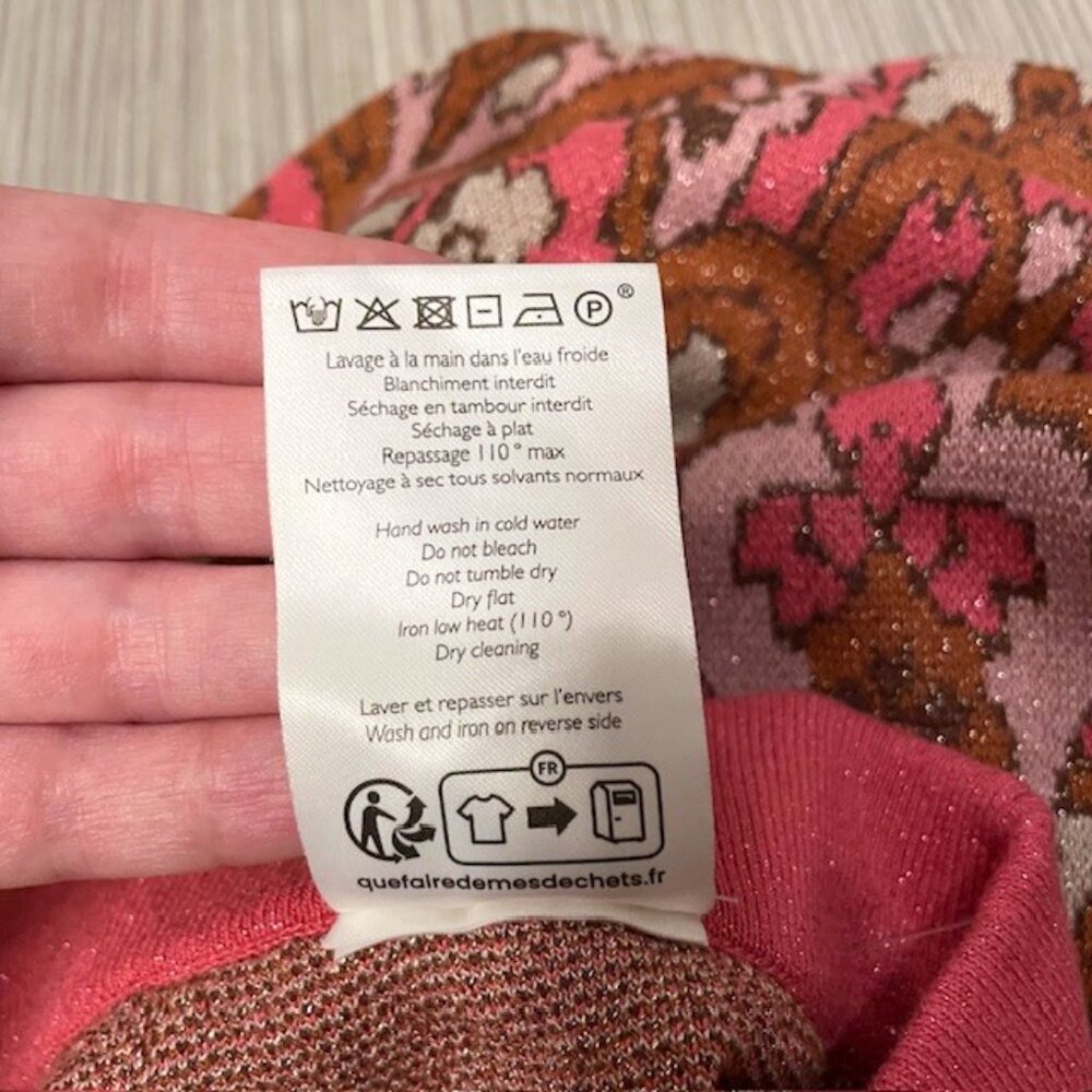 NWOT Sezane Dany Trousers Wide Leg Pull On Knit Pants Size Medium Groovy Retro - Picture 13 of 16